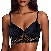 Avidlove Lace Bra Sexy Bralettes Womens Wireless Balconette Bras Half Cups Double-Layered Soft