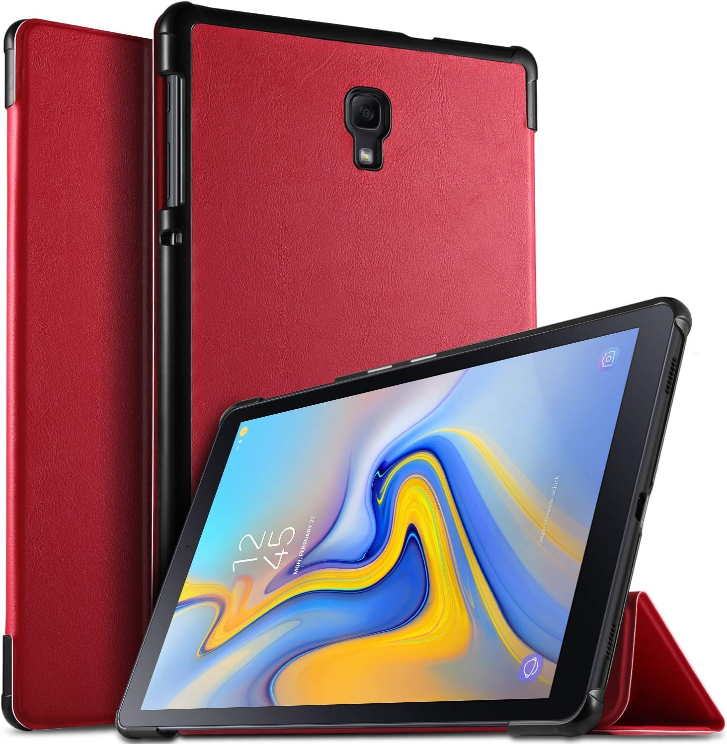 ELTD Case for Samsung Galaxy Tab A 10.5 SM-T590/T595,Flip Premium Slim Shell Automatic Sleep & Wake Function Case for Samsung Galaxy Tab A 10.5 SM-T590N/SM-T595N 2018 (Red)