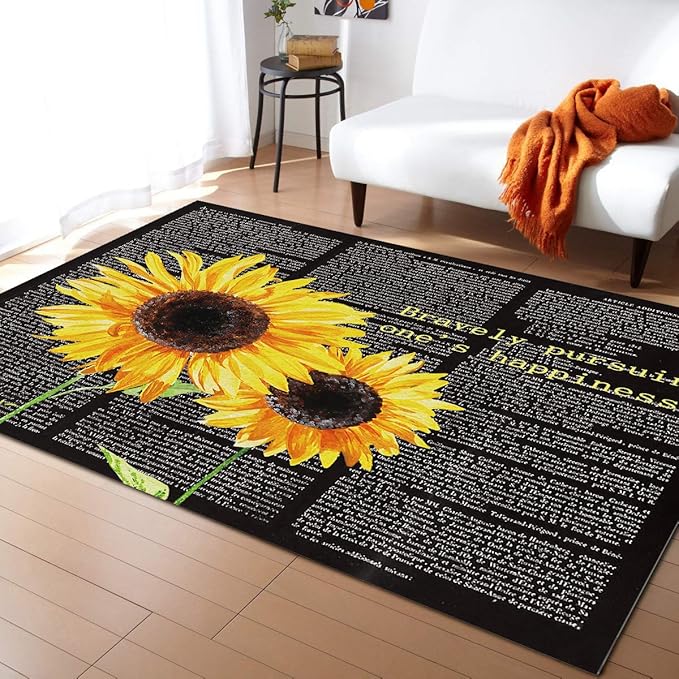 ARTSHOWING Sunflower Area Rug, 2'7" x 5' Large Indoor and