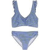 Roxy Girls Two-Piece Bikini Swimsuit Set, UPF 50+ Sun Protection, Quick-Dry Bathing Suit