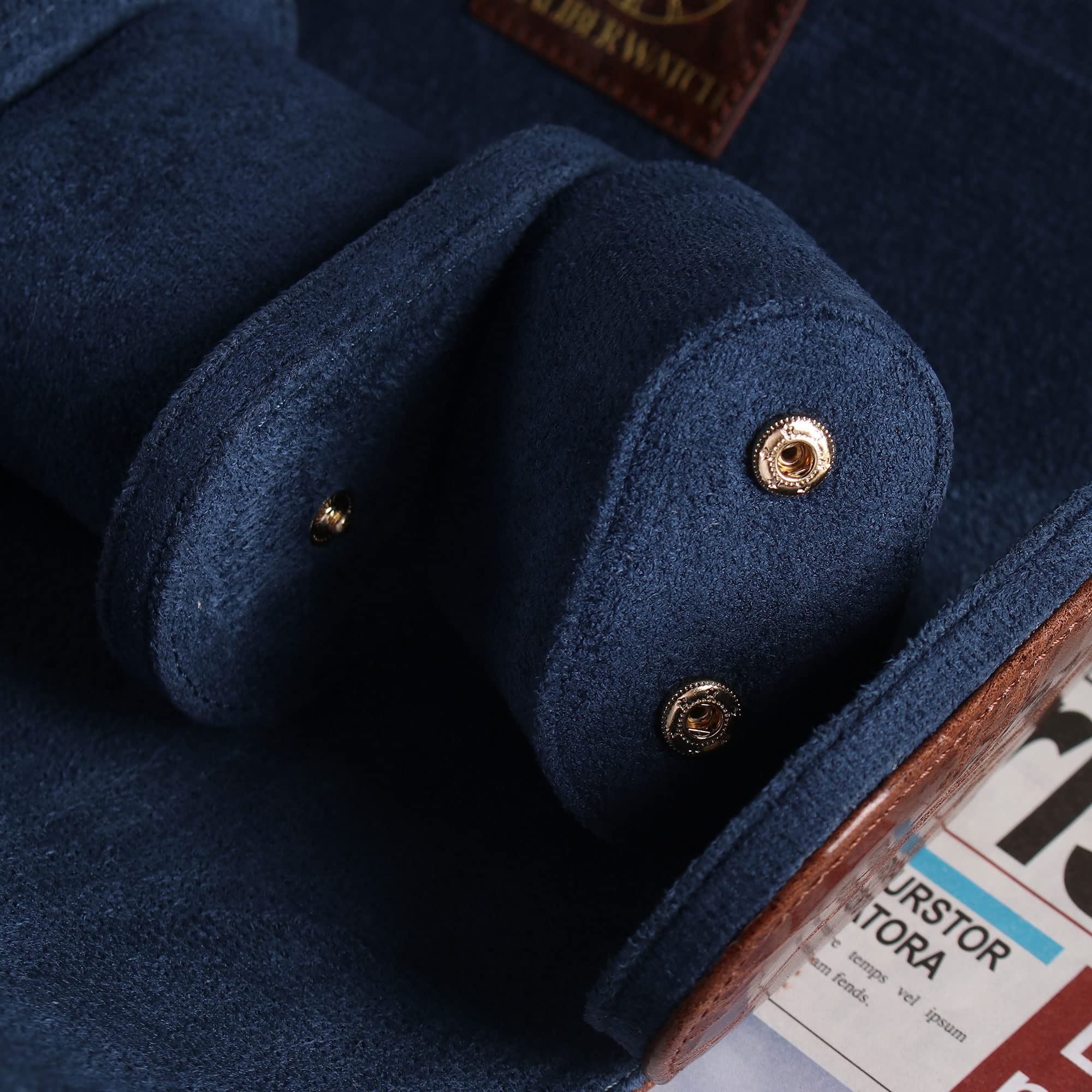 Genuine Napa Leather Watch Roll Travel Case for 3 Watches - Travel Watch Rolls and Leather Watch Display Cases with Velvet Interior - Watch Storage Organizer Men's