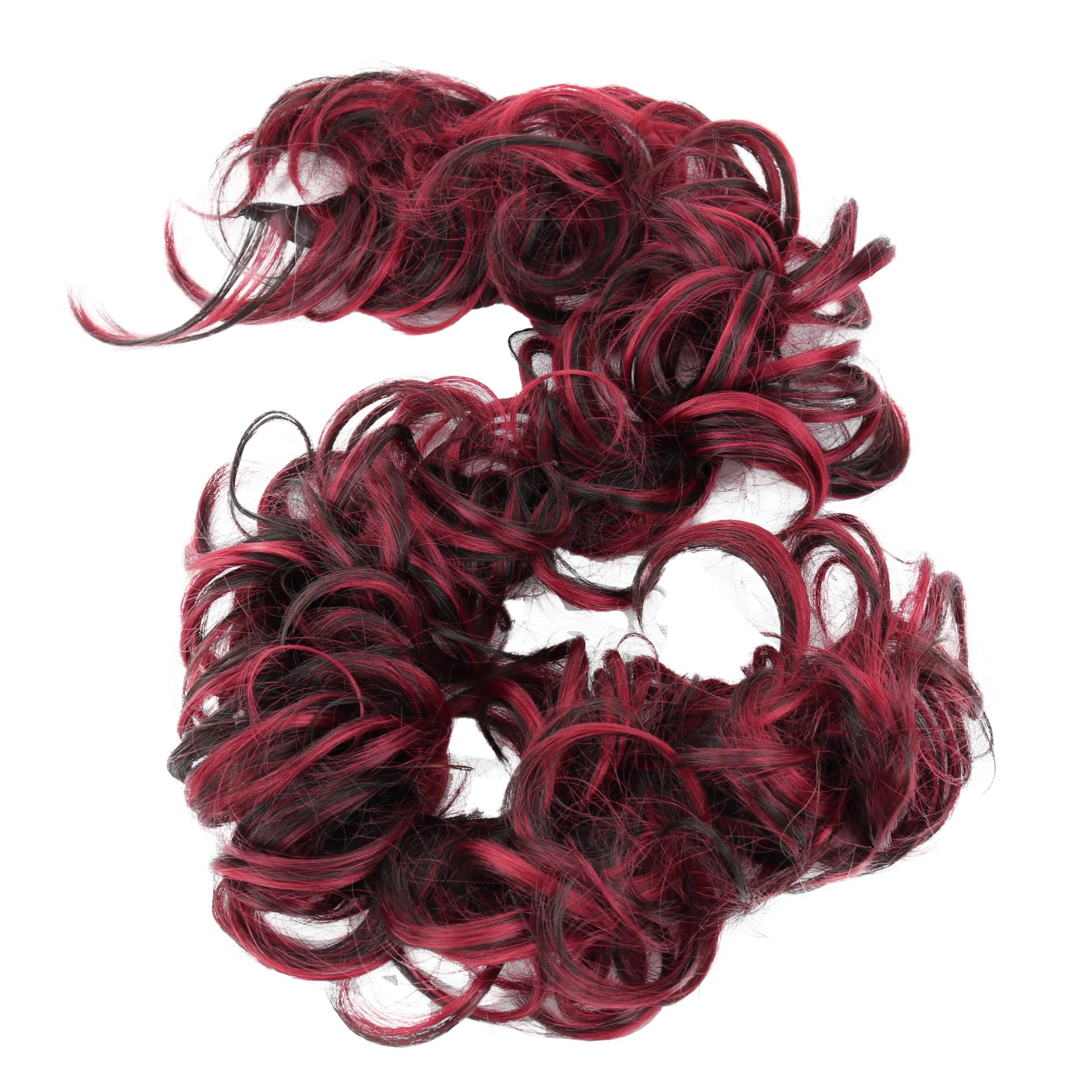 CAISHA XXL Hairpiece Scrunchy Updo Bridal Hairstyle Voluminous Curly Messy Bun Red Dark Brown Mix HW41