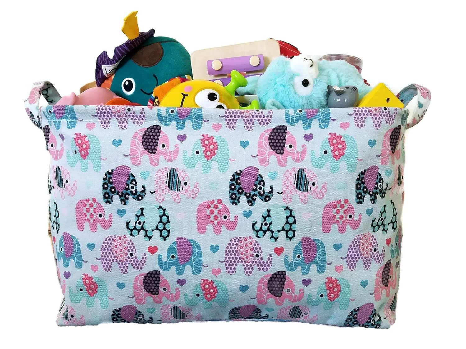 Toy Storage Basket Organizer Elephant Prints Kids Nursery Baby Hamper Books New eBay