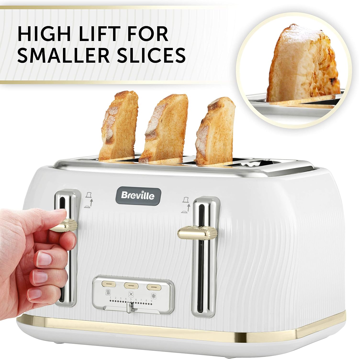 Breville Flow 4Slice Toaster with HighLift & Wide Slots White