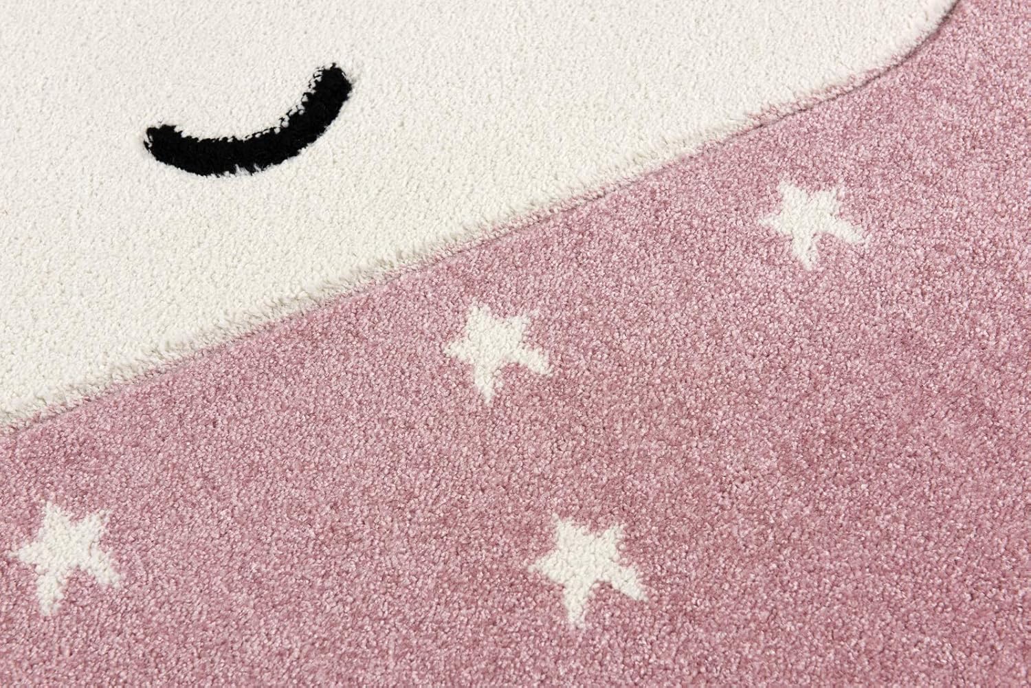 Livone Childrens Bedroom Rug Cloud Stars In Pink Pink 100 X 150 Cm White