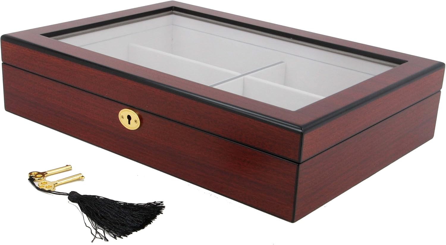 Decorebay 6 Piece Art Decor Rose Wood Eyeglass Sunglass Glasses Display Case Organizer Collector Box Gift