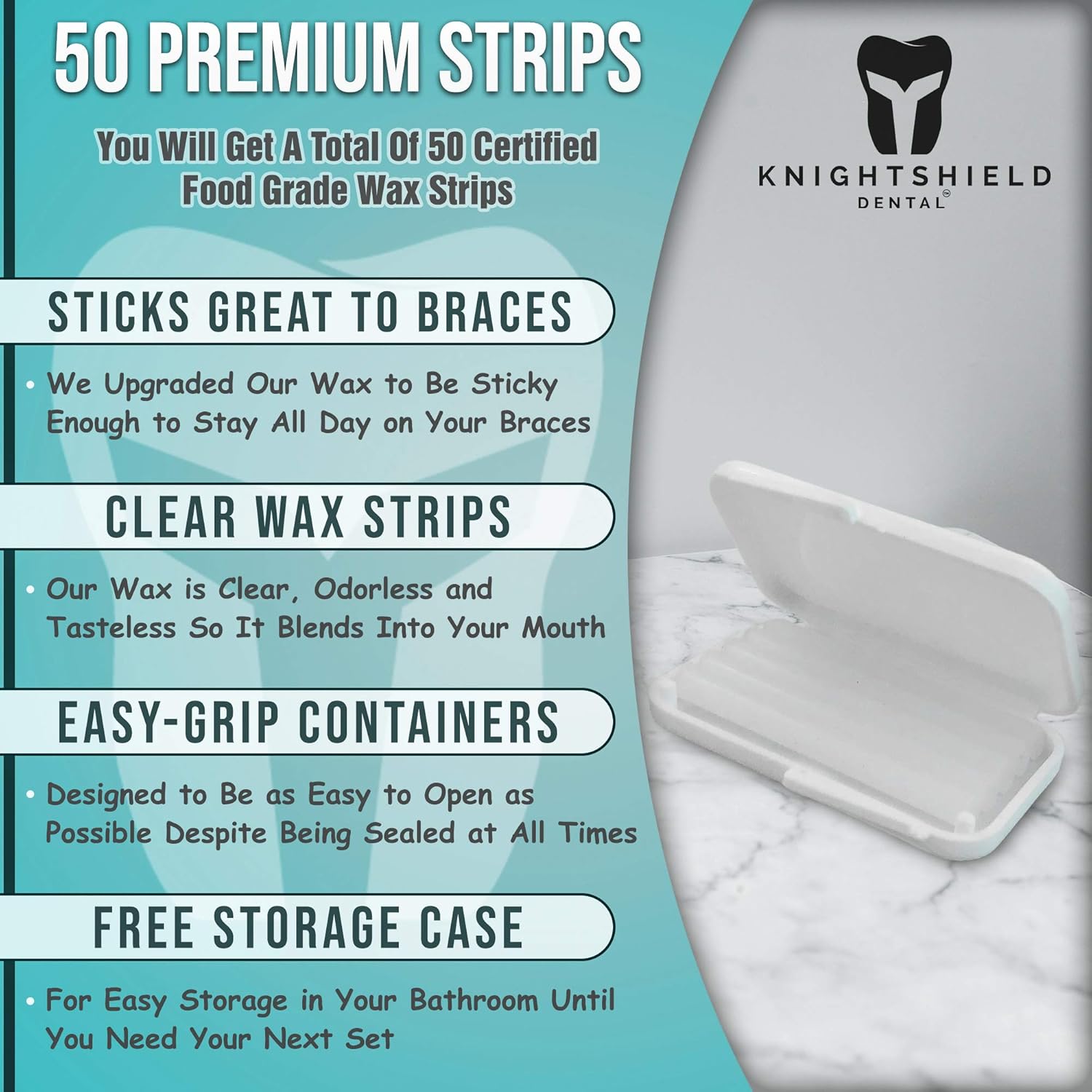 Braces Wax, 10 Pack. Dental Wax for Braces. Unscented & Flavorless - Premium Orthodontic Wax for Braces.10 Pack- 50 Total Wax Strips, FREE Storage Case. Food Grade Brace Wax. : Beauty
