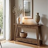 Tribesigns 41.3-Inch Farmhouse Entryway Table, 2-Tier Narrow Console Table Behind The Couch, Entryway Furniture with Storage for Small Spaces, Living Room, Hallway, Foyer, Rustic Brown