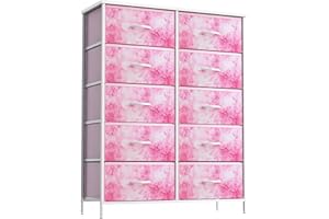Sorbus Dresser with 10 Drawers - Storage Unit Organizer Chest for Clothes - Bedroom, Kids Room, Nursery, & Closet - Steel Fra