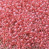 Miyuki Round Seed Bead Size 8/0 22g Coral Lined Crystal