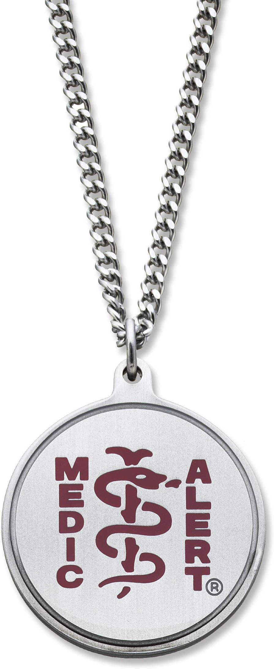 Red Medical ID Pendant designed by MedicAlert® "AUGMENTIN ALLERGY"