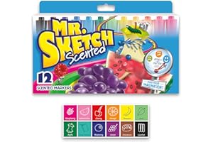 Mr. Sketch Scented Markers, Chisel Tip, Assorted Colors, 12 Count