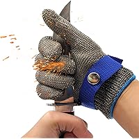 Cut Resistant Glove-Stainless Steel Wire Metal Mesh Butcher Safety Work Glove for Meat Cutting, fishing (Small)