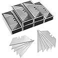 60 Pack Utility Knife Blades, SK5 Steel Heavy Duty Box Cutter Replacement Blades with Plastic Case, Standard Size Razor Blades for Most Standard Utility Knives