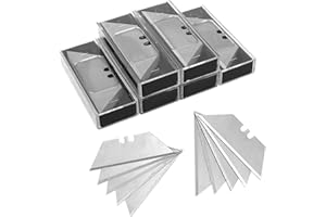 VICKAY 60 Pack Utility Knife Blades, SK5 Steel Heavy Duty Box Cutter Replacement Blades with Plastic Case, Standard Size Razor Blades for Most Standard Utility Knives