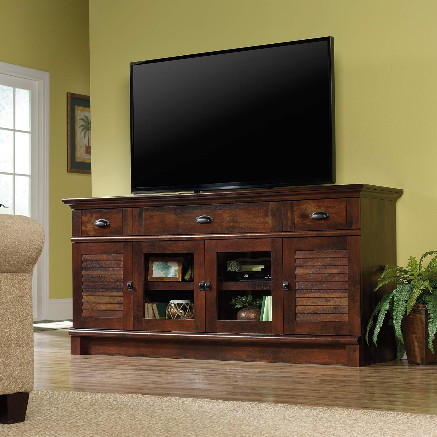 Sauder Harbor View Credenza, for TVs up to 70", Curado