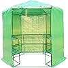 Outsunny &Oslash;76.4"x88.6" Hexagonal Portable Walk-In Greenhouse Warm Plants Flower House with Shelves, Green