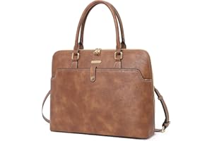 CLUCI Leather Briefcase for Women 15.6 Inch Laptop Business Vintage Slim Ladies Shoulder Bag
