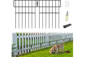 MIWEVRO 10 Panels Panels Animal Barrier Fence No Dig, 10.8 Ft(L) X 17 in(H) Decorative Garden Edging Fence for Yard, Rustproof Metal Outdoor Garden Fences Borders for Dogs, Small Pets, Landscape, and Lawn