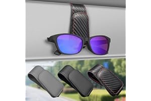 Zorleniva 2 Packs Sunglass Holder for Car, Magnetic Leather Sunglasses Visor Clip Glasses Eyeglass Ticket Card Clip Auto Inte