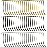 60pcs Metal Bookmark Hooks with Beaded Blanks, Vintage Retro Beading Line Tibetan Carving Pattern Alloy Hook Bookmarks with Hole for Stationery, Reading Enthusiasts, Teacher, DIY, Gifts