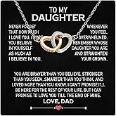 Larvincy To My Daughter Necklace From Dad With Heartfelt Message & Elegant Box, Gifts For Daughter From Father, Beautiful Jewelry Gift From Love Daddy On Graduation, Birthday, Wedding, Valentine’s Day