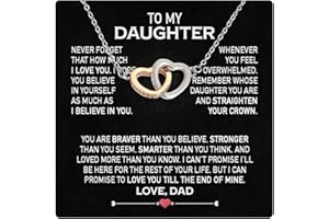 Larvincy To My Daughter Necklace From Dad With Heartfelt Message & Elegant Box, Gifts For Daughter From Father, Beautiful Jewelry Gift From Love Daddy On Graduation, Birthday, Wedding, Christmas