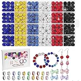 480 Handmade Crystal Beads, Including 240 Crystal Disco Ball Clay Beads and 240 Necklace Spacer, Suitable for DIY Shambhala Disco Diamond Necklace Making (10mm)