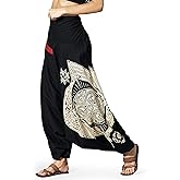 The Veshti Company Women's Printed Summer Harem Pants, Cotton Boho Hippie Casusal Oversized Palazzo Pant for Women