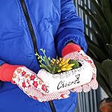 Firtink 3 Pairs Women Gardening Gloves Floral Elastic Cuffs Garden Work view 3