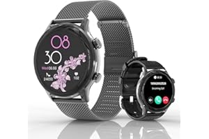 ORITHAM 1.77'' Smart Watch for Women with Heart Rate/SpO2//Sleep/Female Cycle Tracker, Smartwatch Answer/Make Calls, IP68 Fitness Tracker with 123 Sports Modes, 2 Bands, iOS Android Compatible