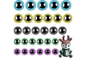 KIGEAPUEL 150Pcs Large Safety Eyes for Amigurumi Plastic Craft Crochet Dolls Eyes for DIY Puppets Bear Crafts Stuffed Animals Amigurumi Making Supplies(Colorful)
