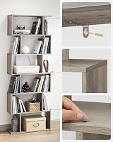 VASAGLE 6-Tier Bookshelf 24 x 70 x 191.6 cm Freestanding Room Divider Greige view 9