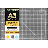 Self Healing Cutting Mat 18" x 12", A3 Double-Sided for Quilting & Sewing, Non-slip, 5-Ply Rotary Cutting Mat for Crafts Cutt