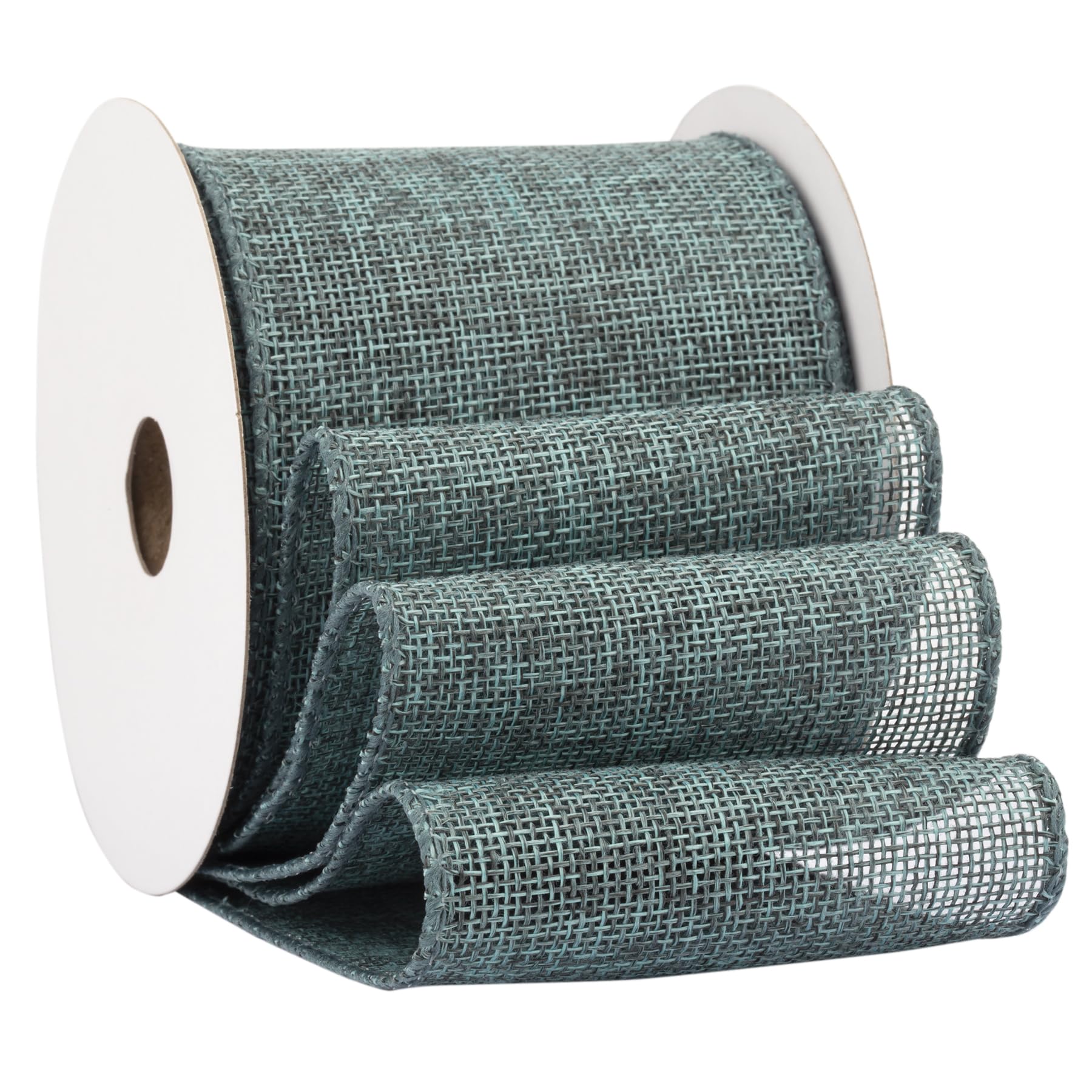 Fondersy 9-Meter Teal Burlap Ribbon Wired Burlap Ribbon - 75mm Width for Gift Wrapping, Floral Arrangements, Wreath Making, and Christmas Decor