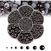 5600PCS Half Round Pearls Flatback Imitation Pearls for Crafts,7 Sizes for DIY Nails Art Crafting,Jewelry Making, Shoes,Cup,Phone Decoration (Deep Coffee)