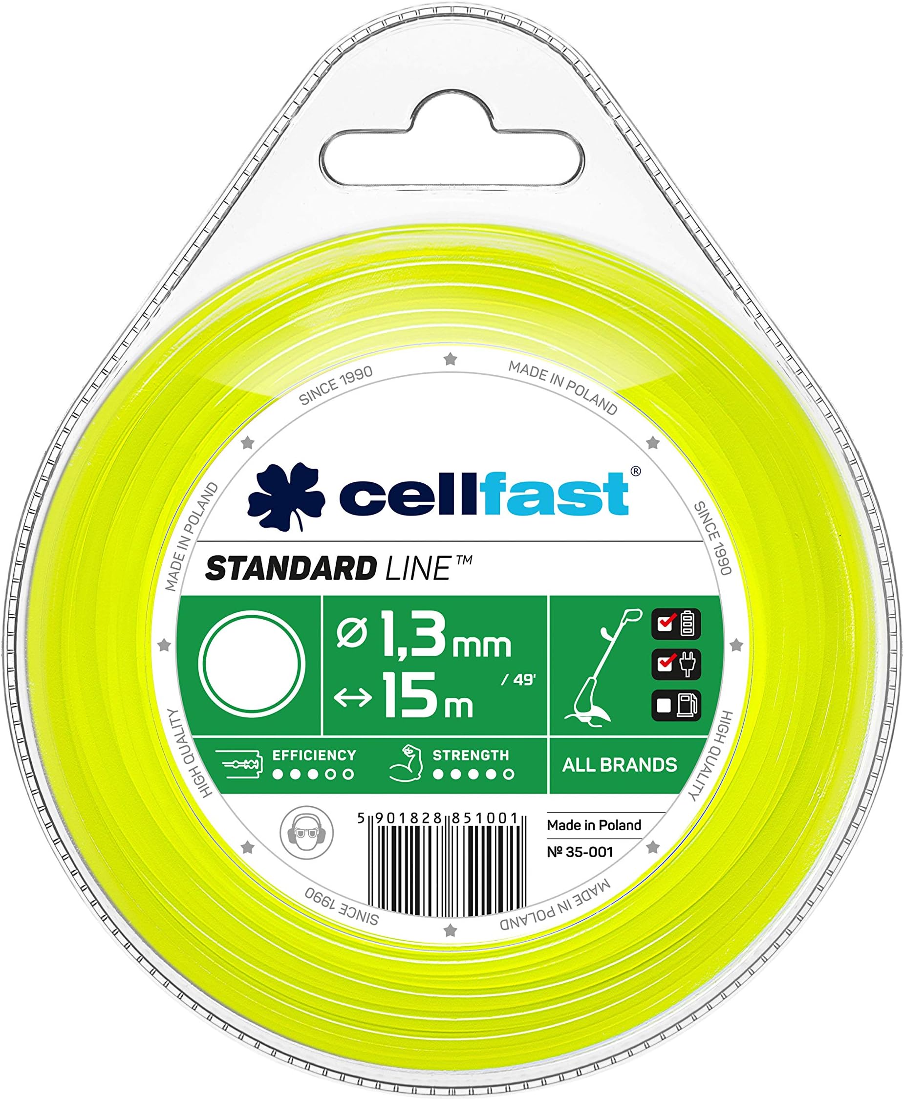 Cellfast Wire for Brushcutter, Nylon, Length 15 m 1,3 mm