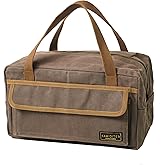 Waxed Canvas 13-Inch Military Style Small Tool Bag, Wide Mouth Bag for Screwdrivers/Wrench/Pliers Hand Tools Storage (Grey)