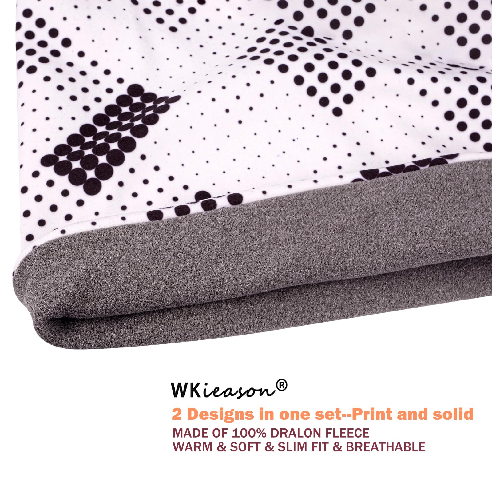 WK IEASON Winter Thermofleece Mütze Halswärmer Set, Winter Laufmütze und Thermosnoods, Unisex Schal und Fleece Mütze für Laufen Joggen Skifahren Radfahren Snowboarden Klettern Outdoor Sport 2