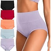 Asbestt Womens Underwear Full Coverage Panties for Ladies Soft Breathable Cotton Briefs High Waisted Hipster