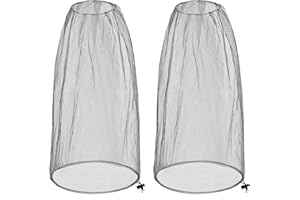 JAYRUIMICE 2 Pack Ultra Large Mosquito Net 42x25 Inches Mosquito Head Net Oversized Insect Netting Bug Fits Most Hats for Gardening Hiking Fishing Traveling(Gray)