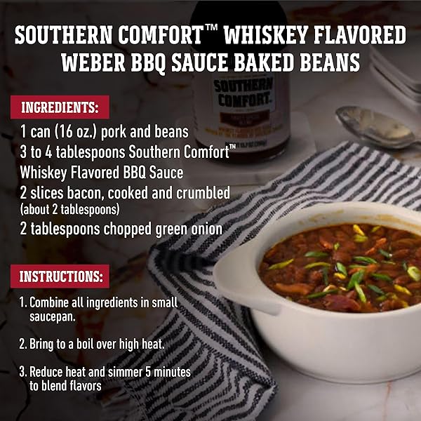 WEBER SOUTHERN COMFORT WHISKEY FLAVORED BBQ SAUCE, 13.7 OZ