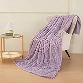 Peopleareok Purple Fleece Butterfly Blanket for Couch Sofa Bed, 3D Butterfly Jacquard Decorative Throw Blankets, Soft Fuzzy Flannel Blanket Suitable for All Seasons(60"×80",Purple)