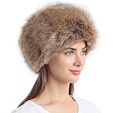 LA CARRIE Women's Faux Fur Hat for Winter with Stretch Cossack Russian Style White Warm Cap