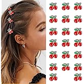 20Pcs Small Cherry Hair Clip,Mini Summer Fruit Hair Claw Clip,Cute Cherry Barrette Jaw Clamp,Women Girls Hair Accessories for Birthday,Hawaii Party,Summer Theme Party(01)