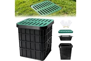 15.75inch Large Drainage Catch Basin with Grate and Debris Basket,15.75 x 15.75 x 15.75in French Drain Catch Basin Without Re