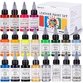 Somime 18 Colors Acrylic Leather Paint Dye Set with Deglazer and Finisher | Sneaker Paint Kit for Shoes, Bags, Couches, Sofa, Jackets, and DIY Crafts