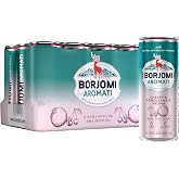 Borjomi Aromati - Aroma Infused Natural Mineral Water with Cherry and Pomegranate Essence - 11.15 oz, Canned Water 12 Pack