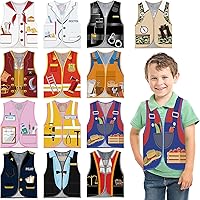 13Pcs Dress Up Clothes for Kids, Role Play Costumes Community Helper Dress up Vest Cosplay Clothes for Boys Girls Play Party