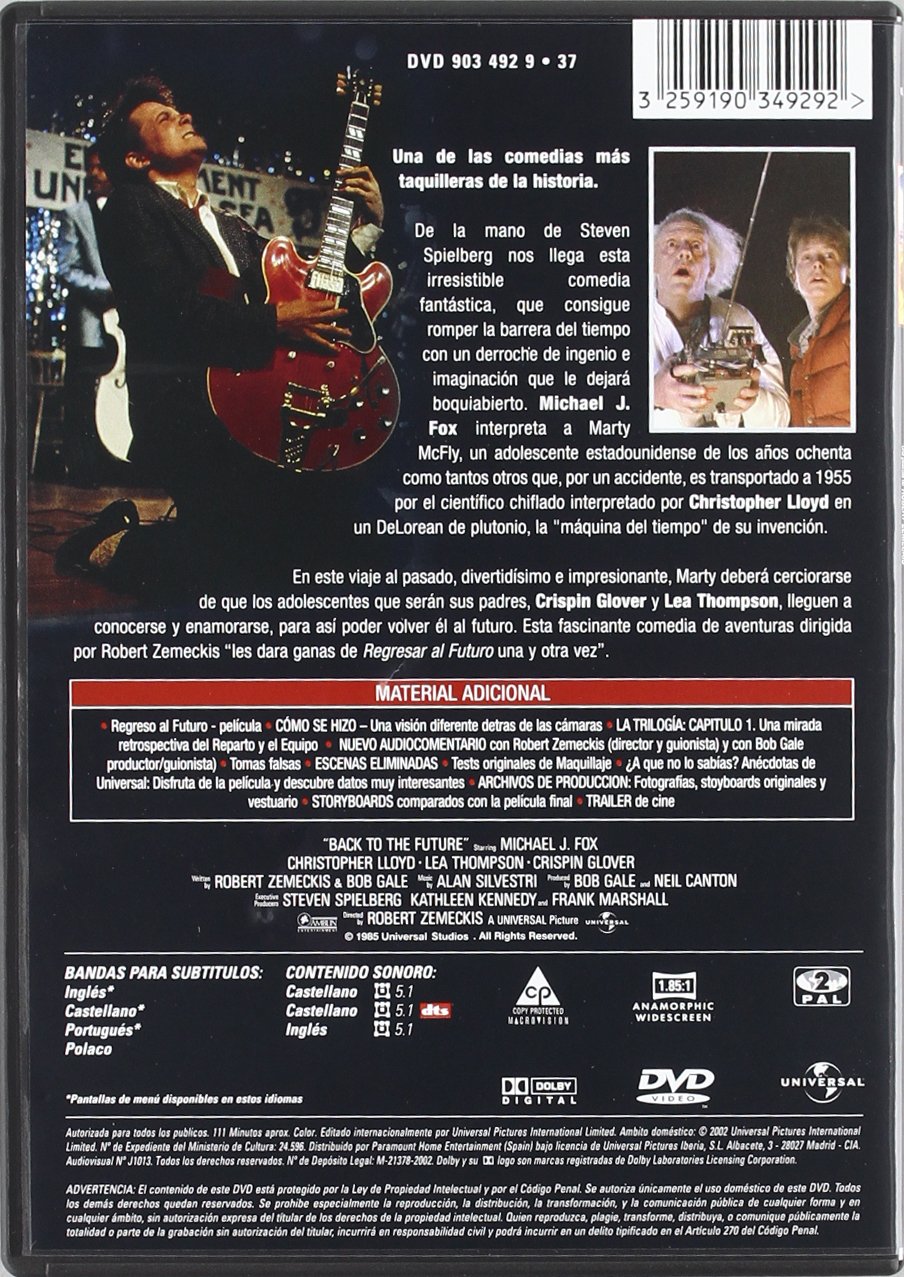 Amazoncom Back To The Future Palspanish Import Movies